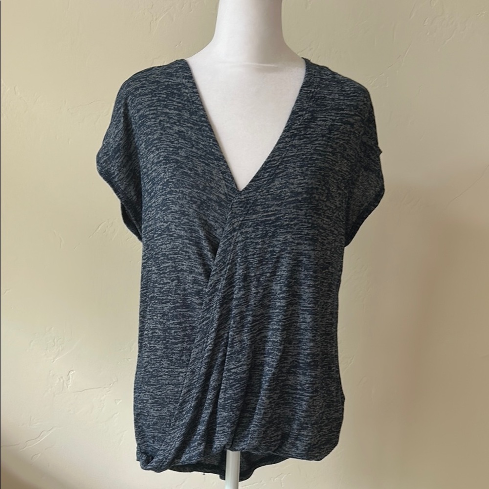 RACHEL Rachel Roy Navy/ Gray Cap Sleeve Ruched Sweater. NWOT